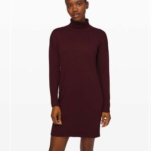 Lululemon Softer Still Dress Garnet Size M Cashlu Cashmere Sweater Dress maroon